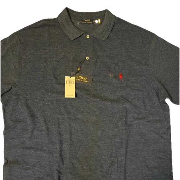 NEW Ralph Lauren Classic Mesh Pique S/S Blue Mesh Polo Shirt 2XLT - Picture 3 of 6